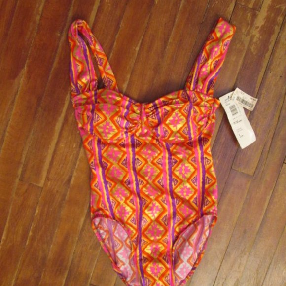 Vintage 80s NOS Jantzen Disco Bathing swimsuit Metallic Groovy w/tags -8 - Picture 6 of 9